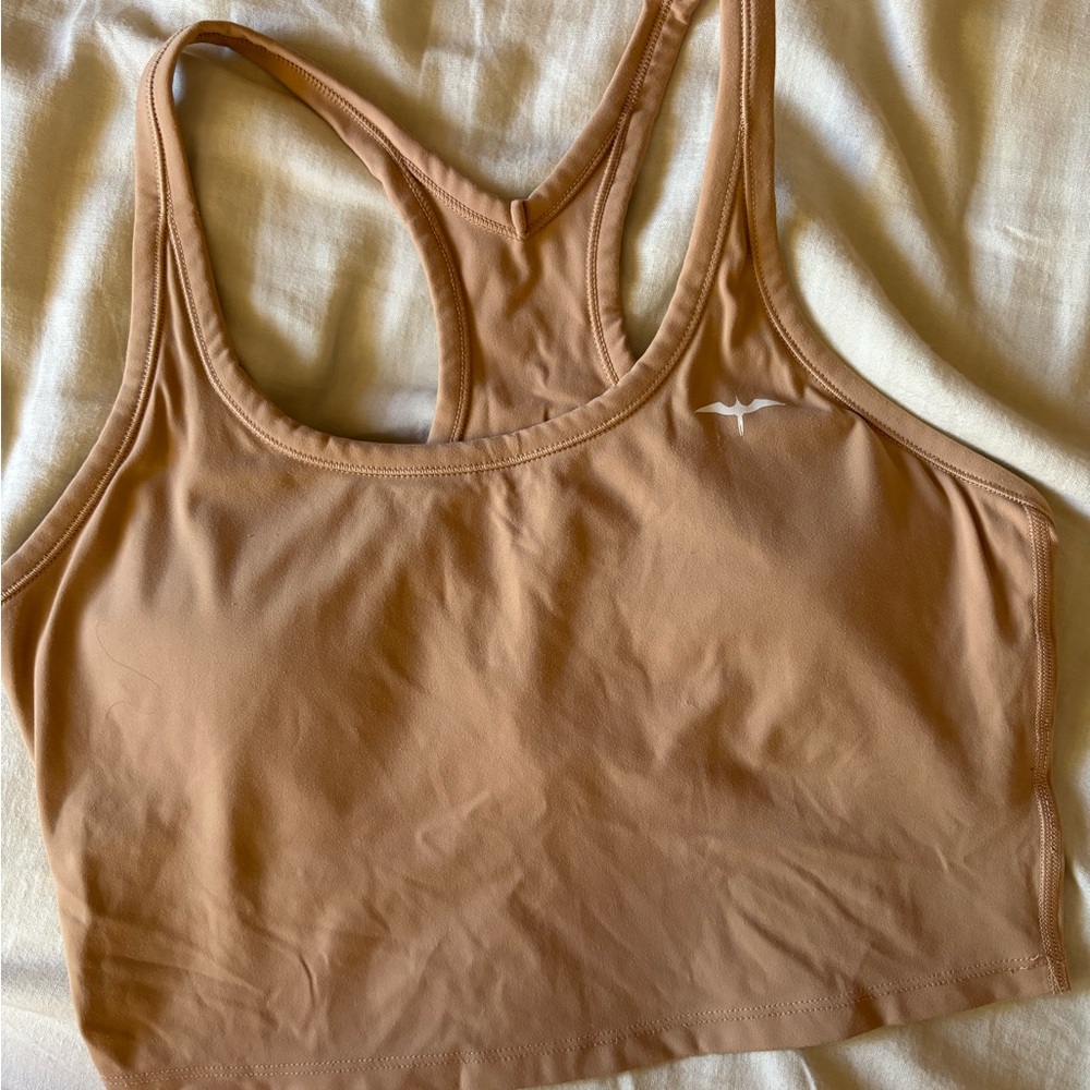 Tan Racerback Sports Bra